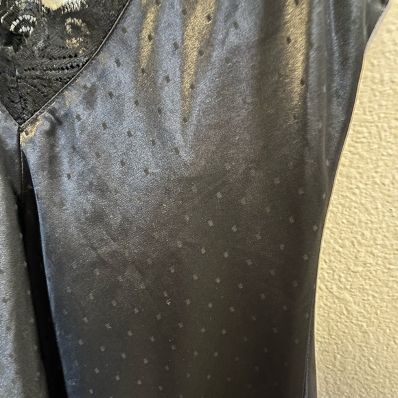 Linea Donatella Witchy Dark Romantic Black Polka Dotted Lace Slip Lingerie S EUC - Picture 4 of 5